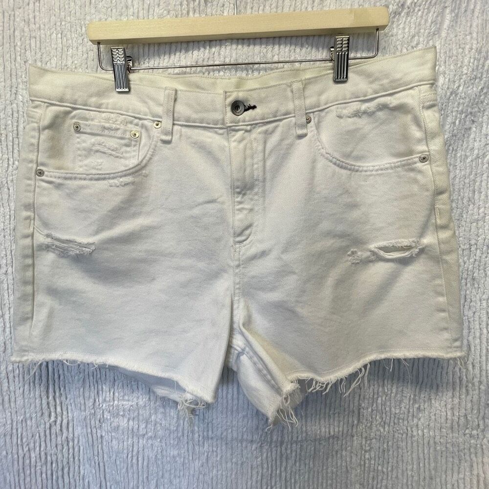 Rag & Bone White Mid Rise Cut-Off Martini Boy Denim Jean Short Size 32 NWT